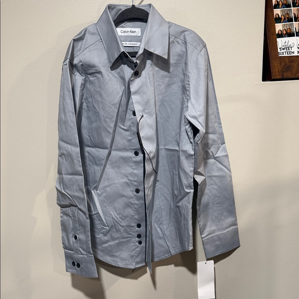 Calvin Klein Steel grey Shirt button down NWT